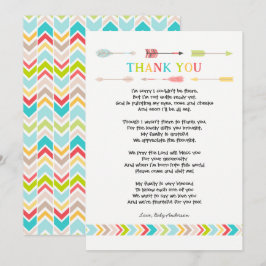 Convites Poema de Chá de fraldas tribalObrigado nota, neutr