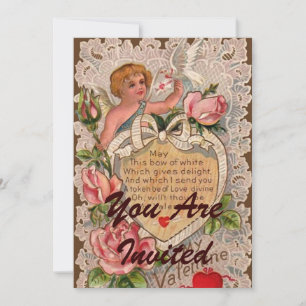 Convites Poema de Namorados com rendas