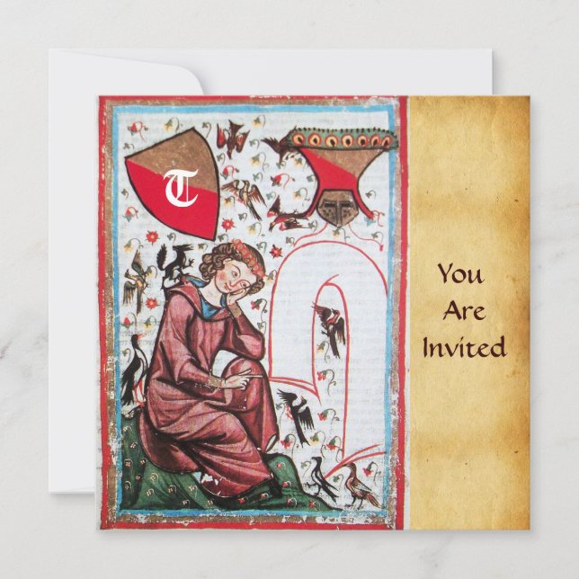 CONVITES POETA NO JARDIM DAS AVES  MONOGRAMA (Frente)