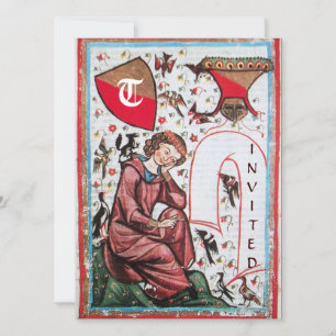 CONVITES POETA NO JARDIM DE PÁSSAROS MONOGRAMA