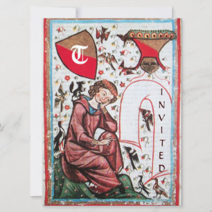 CONVITES POETA NO JARDIM DE PÁSSAROS MONOGRAMA