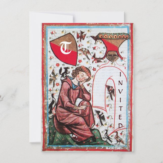 CONVITES POETA NO JARDIM DE PÁSSAROS MONOGRAMA (Frente)