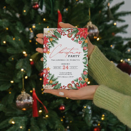Convites Poinsettia Christmas