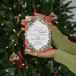 Convites Poinsettia Christmas