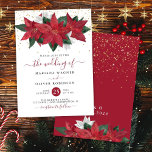 Convites Poinsettia Christmas Watercolor Floral Wedding Inv<br><div class="desc">A Elegante Poinsettia,  convite para o casamento floral. Personalize nomes,  datas e informações.</div>