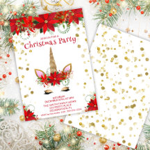 Poinsettia de Natal Unicórnio com Fonte Vermelha F