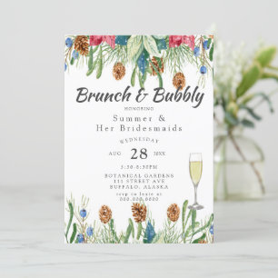 Convites Poinsettia Dourada Bridesmaids Luncheon