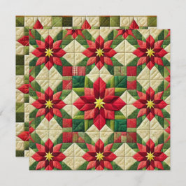 Convites Poinsettia Estrela em Patchwork para Scrapbooking