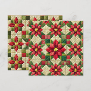 Convites Poinsettia Estrela em Patchwork para Scrapbooking