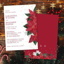 Poinsettia Floral de Natal Vermelho Elegante Casam