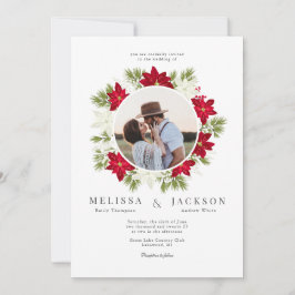 Convites Poinsettia Flower e Pine Weding