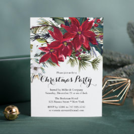Convites Poinsettia Holiday Floral Christmas Party Company