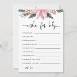 Convites Poinsettia Rosa Bebê Deseja Chá de fraldas de inve