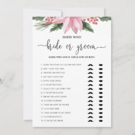 Convites Poinsettia Rosa, Noiva de inverno ou Jogo de Chá