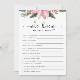 Convites Poinsettia Rosa Que Conhece O Jogo Do Chá de frald