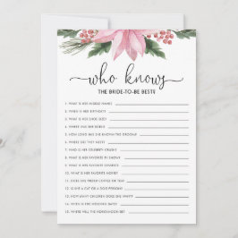 Convites Poinsettia Rosa Que Conhece O Jogo Do Chá de panel