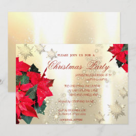 Convites Poinsettia Snowflakes, Festa de Natal Corporativa