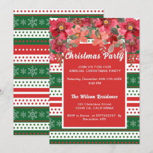 Convites Poinsettia Xadrez Tartan Kraft Natal Russo