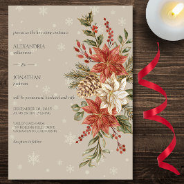 Convites Poinsettias na Neve Casamento 