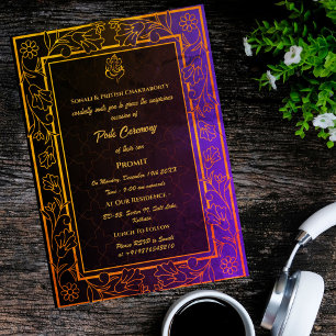 Convites Poite Janeu Upanayanam Hindu Sagrado Thread Floral