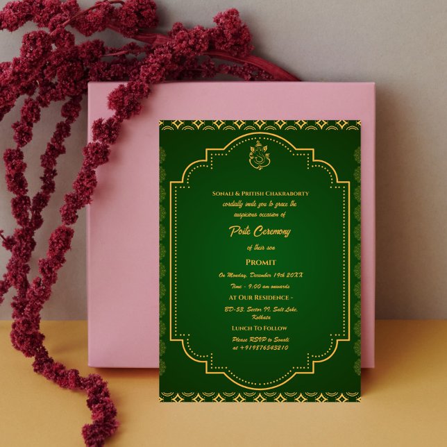 Convites Poite Janeu Upanayanam Hindu Sagrado Thread Floral (Criador carregado)