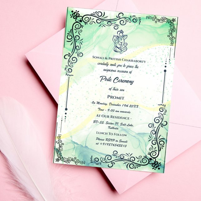 Convites Poite Janeu Upanayanam Hindu Sagrado Thread Floral (Criador carregado)