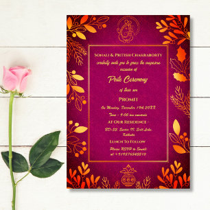 Convites Poite Janeu Upanayanam Hindu Sagrado Thread Floral