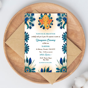 Convites Poite Janeu Upanayanam Hindu Sagrado Thread Peacoc