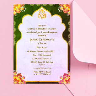 Convites Poite Janeu Upanayanam Hindu Thread Azul