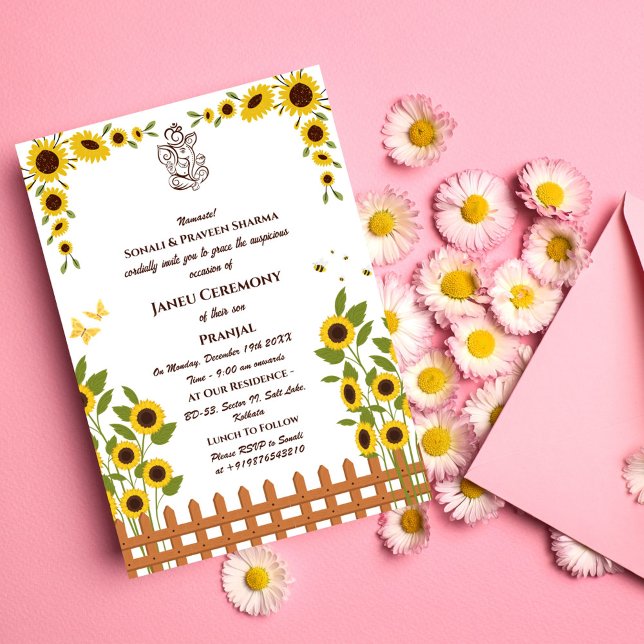 Convites Poite Janeu Upanayanam Hindu Thread Azul (Criador carregado)