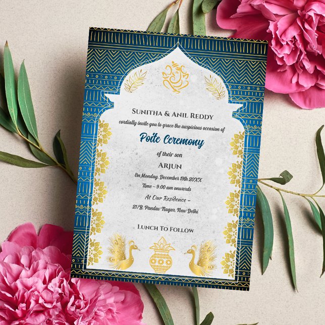 Convites Poite Upanayanam Hindu Thread Janeu Ceremony (Criador carregado)