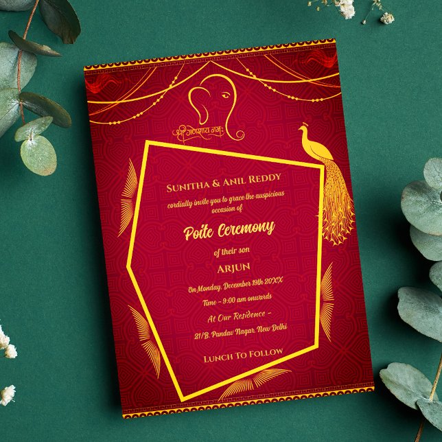 Convites Poite Upanayanam Santo Thread Janeu Cerimônia Hind (Criador carregado)