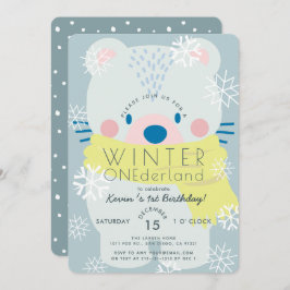 Convites Polar Bear Winter Onederland primeiro aniversario 