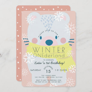 Convites Polar Bear Winter Onederland primeiro aniversario