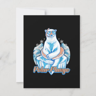 Convites Polar Plunge Ice Jump Engraçado Urso Polar Engraça