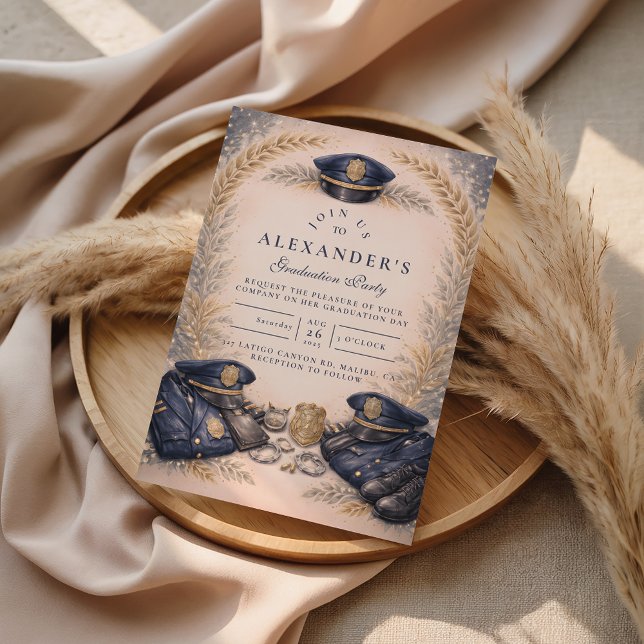 Convites Police Academy Formal Badge Graduation (Criador carregado)