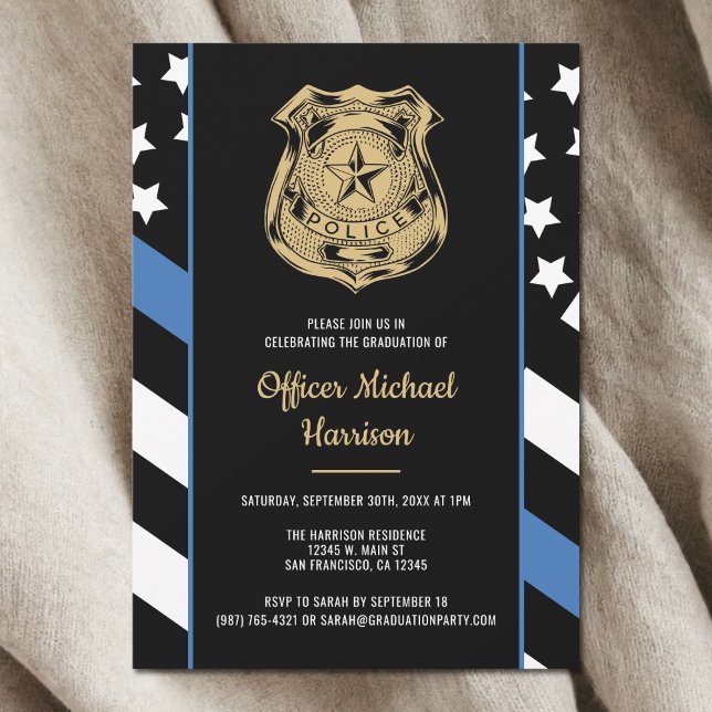 Convites Police Academy Graduation Law Enforcement Flag (Police Academy Graduation Law Enforcement Flag Invitation)