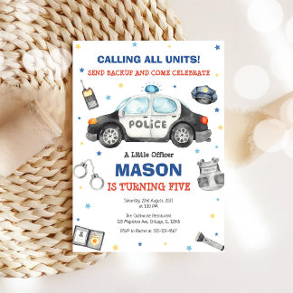 Convites Police Birthday Invitation Police Officer Party