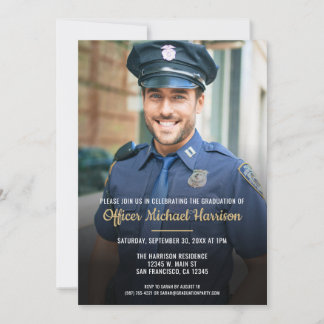 Convites Police Officer Law Enforcement Photo Graduation