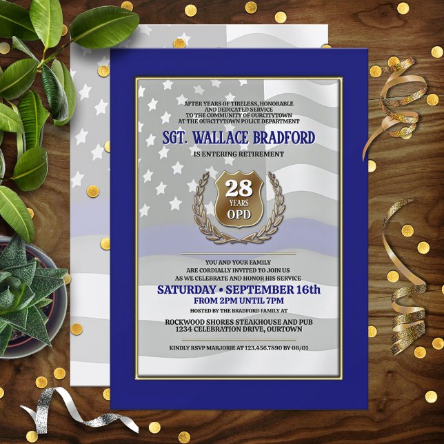 Convites Police Officer Retirement Party Invitations (Criador carregado)