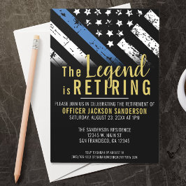 Convites Polícia de Linha Azul Fino da Polícia