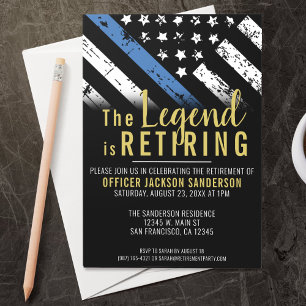 Convites Polícia de Linha Azul Fino da Polícia