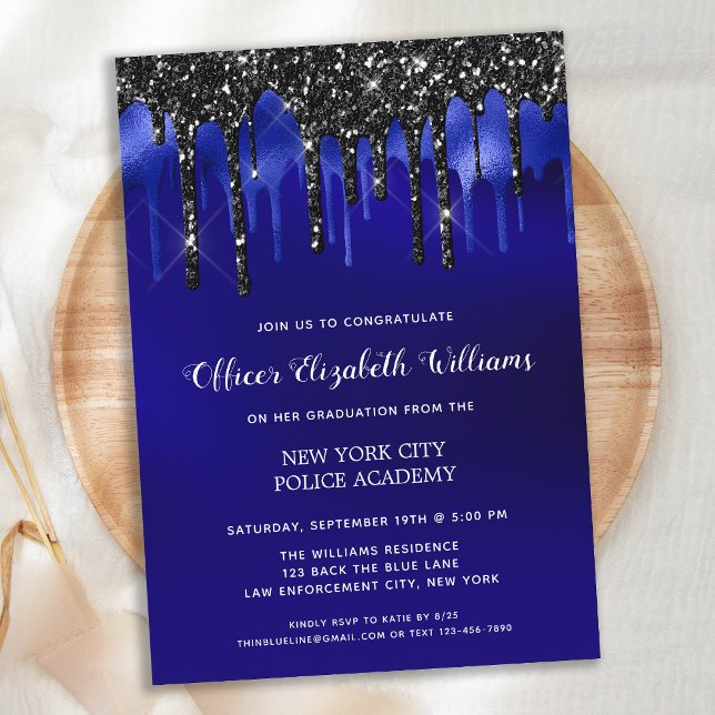 Convites Polícia Elegante de Graduação Policial (Criador carregado)
