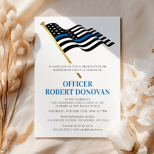 Convites Polícia Policial - Linha Azul Fino