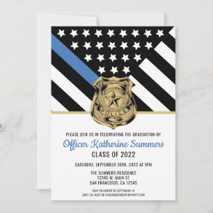 Convites Polícia - Sinalizador de Linha Azul Fino Graduação
