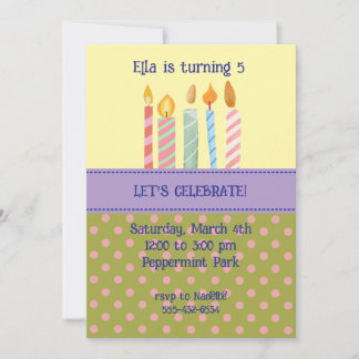Convites Polka Dot Birthday Invitation