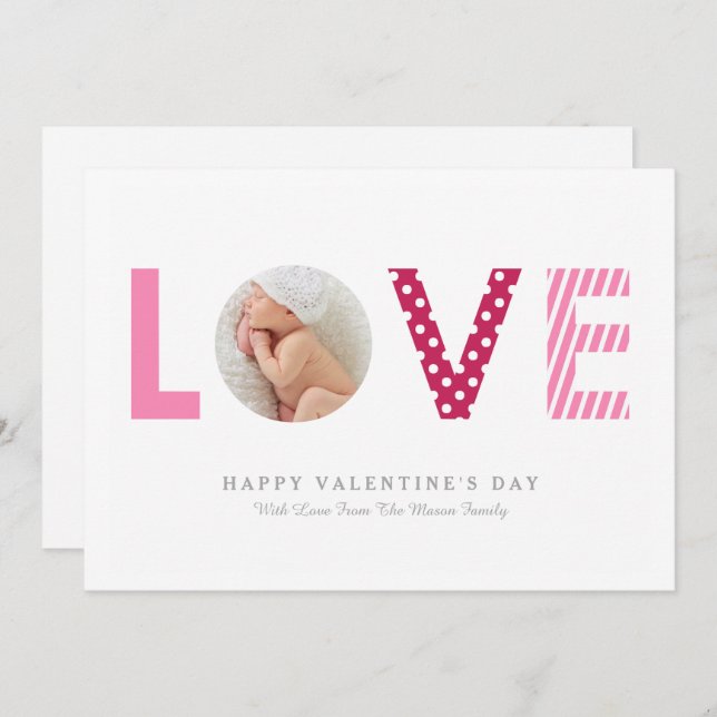 Convites Polkadots & rosa das listras |/vermelho (Frente/Verso)