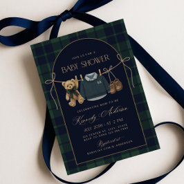 Convites Polo Baby Shower Invitation, Preppy Teddy Bear Bab