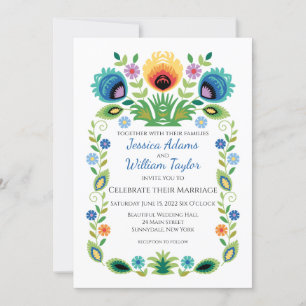 Convites Poloneses Flores Lavanda e Amarelo