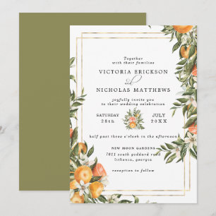 Convites Pomar de Citrinos Casamento Botânico Boho